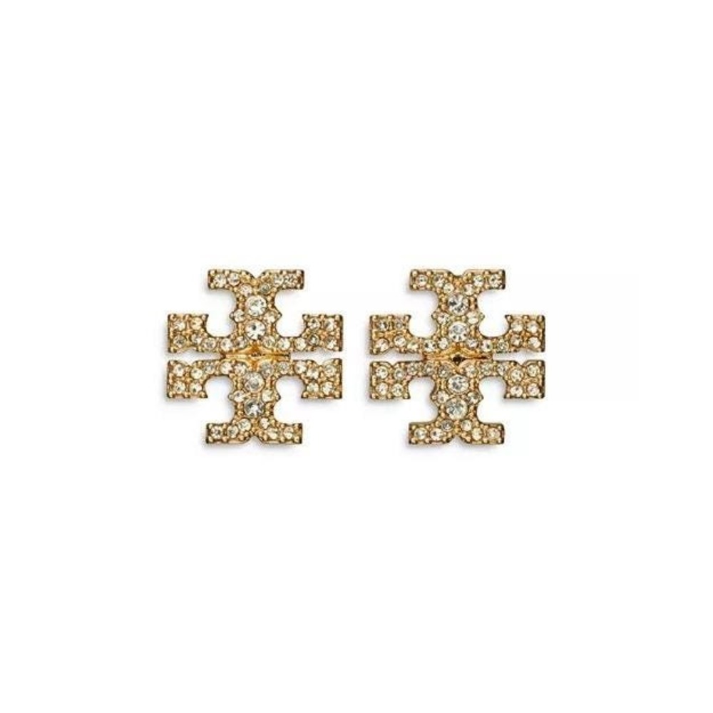 NWT Icon Pave Stud Earrings in Gold / MSRP $100 / Dustbag included